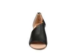 Journee Collection Womens Aretha Wedge Sandal - Black -Outlet Monochic Steps Store US 01 102152 02