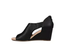 Journee Collection Womens Aretha Wedge Sandal - Black -Outlet Monochic Steps Store US 01 102152 03