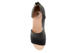 Journee Collection Womens Aretha Wedge Sandal - Black -Outlet Monochic Steps Store US 01 102152 05