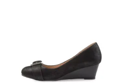 Journee Collection Womens Graysn Wedge Pump - Black -Outlet Monochic Steps Store US 01 102241 03