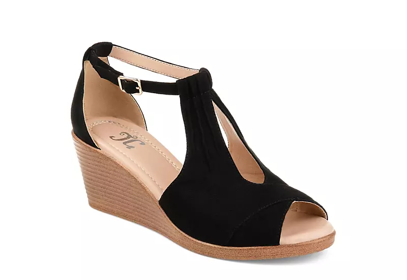 Journee Collection Womens Kedzie Wedge Sandal - Black 1 Journee Collection Womens Kedzie Wedge Sandal - Black