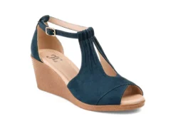 Journee Collection Womens Kedzie Wedge Sandal - Blue