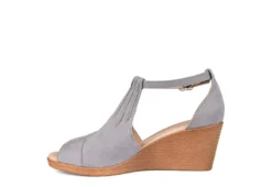 Journee Collection Womens Kedzie Wedge Sandal - Grey -Outlet Monochic Steps Store US 01 102267 03