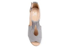 Journee Collection Womens Kedzie Wedge Sandal - Grey -Outlet Monochic Steps Store US 01 102267 05