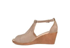 Journee Collection Womens Kedzie Wedge Sandal - Taupe -Outlet Monochic Steps Store US 01 102269 03