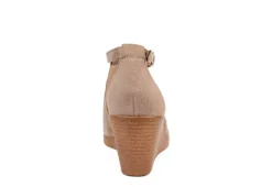Journee Collection Womens Kedzie Wedge Sandal - Taupe -Outlet Monochic Steps Store US 01 102269 04