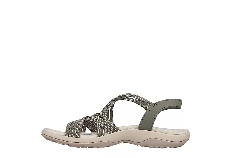 Skechers Womens Reggae Slim Takes Two Womens Sandal - Olive 3 Skechers Womens Reggae Slim Takes Two Womens Sandal - Olive - Image 3