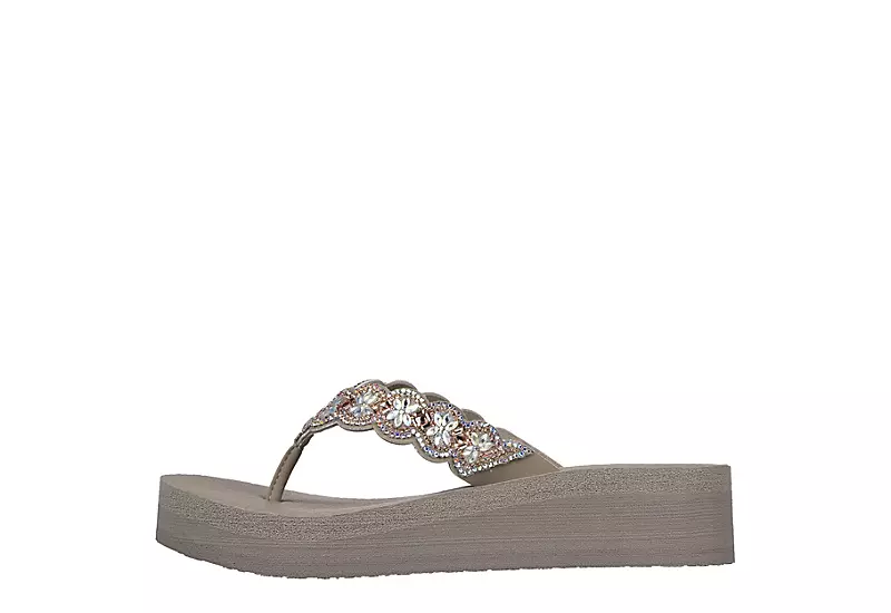 Skechers Womens Happy Spring Flip Flop Sandal - Taupe 3 Skechers Womens Happy Spring Flip Flop Sandal - Taupe - Image 3
