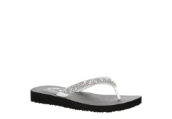 Skechers Womens Love Letter Flip Flop Sandal - White